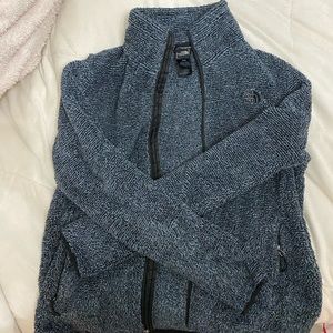 Black and White striped fleece NorthFace